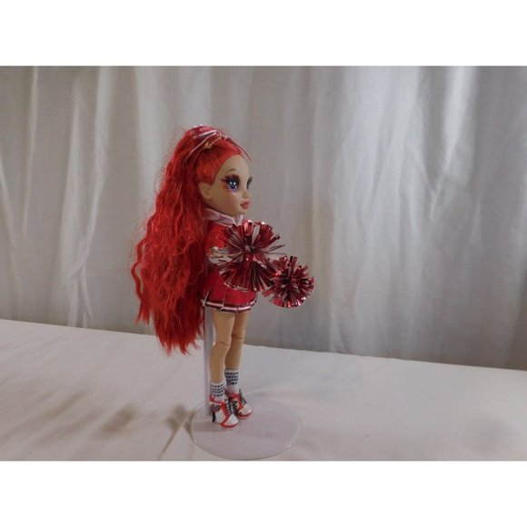 Rainbow High Cheer Ruby Anderson Red Fashion Cheerleader Doll with Pom poms - Picture 7 of 13